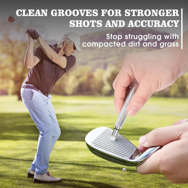 Wynaura Pro Golf Club Cleaner Brush with Golf Groove Sharpener Tool Suitable for U & V-Grooves 8 Inches Golf Water Brush with Retractable Clip Hold 5oz of Water Perfect Golf Accessories for Men/Women - Image 3